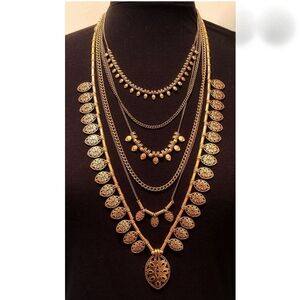 Lucky Brand × Cleobella Elegant Brass  Layered Necklace NWOT